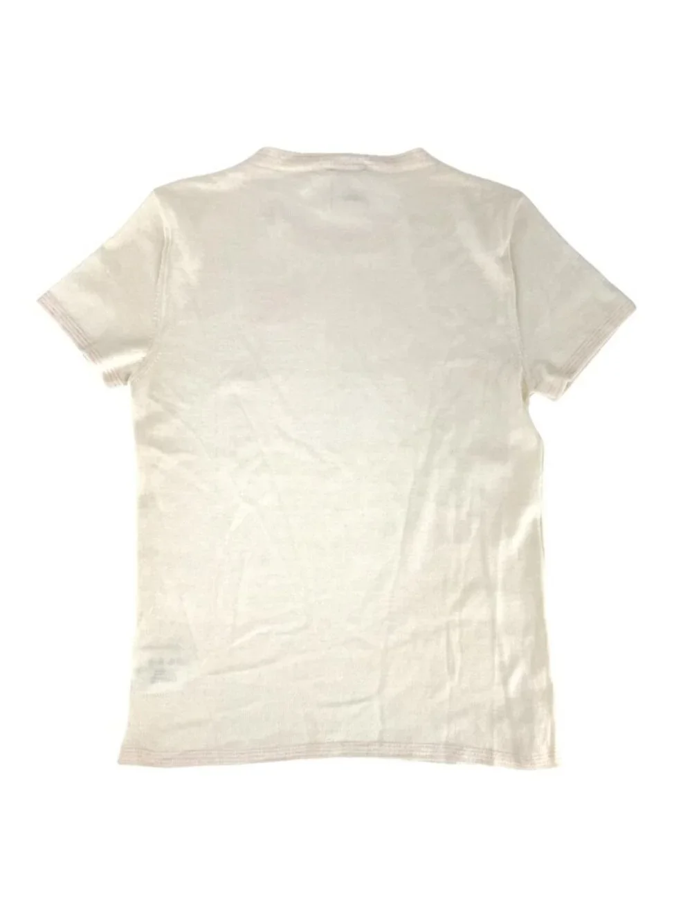 Chanel Short Sleeve T-Shirt CC Logo Top Beige Pink Cotton Cashmere Elite 38